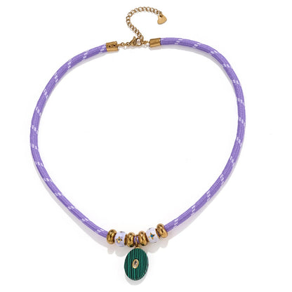 Colorful Stone Pendant Necklace Set