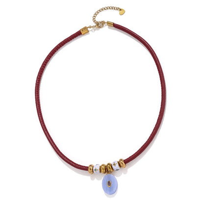 Colorful Stone Pendant Necklace Set