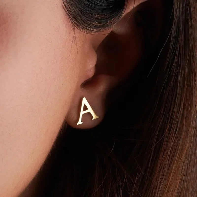 Cursive Heart Outline Stud Earrings