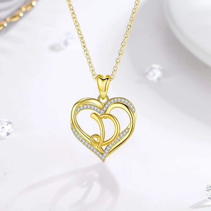 Crystal Heart Love Knot Necklace
