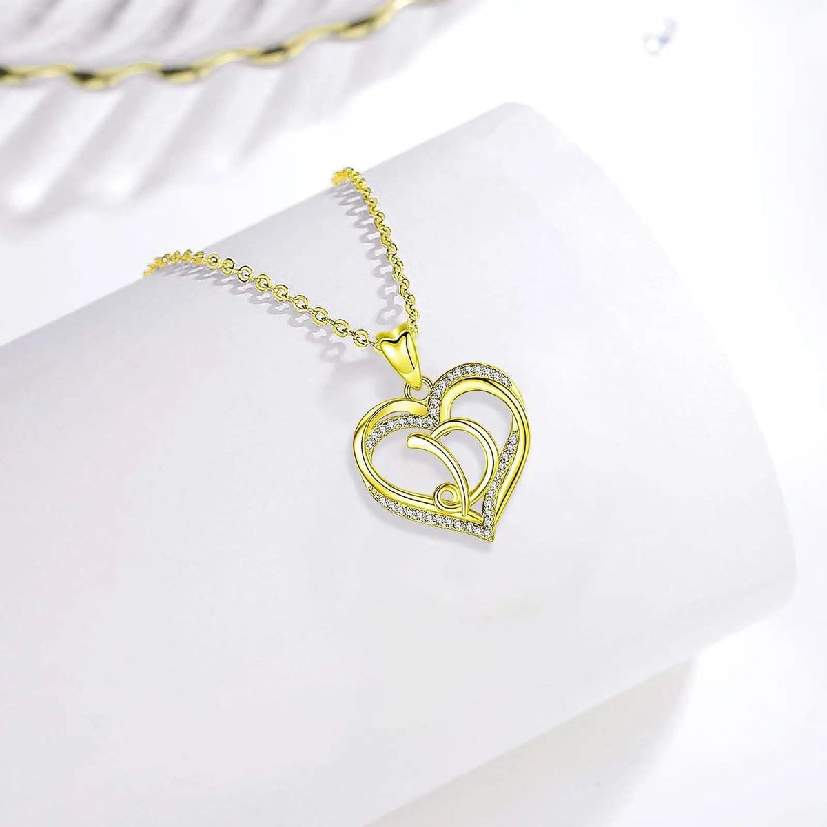 Crystal Heart Love Knot Necklace