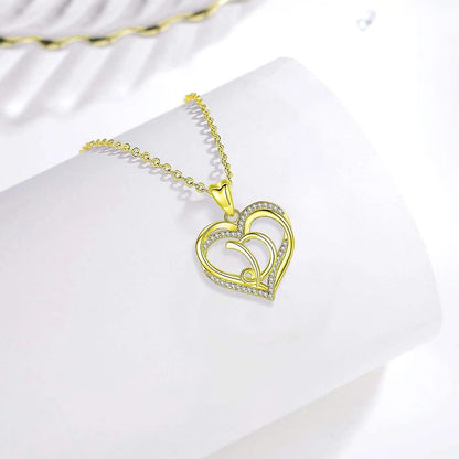 Crystal Heart Love Knot Necklace
