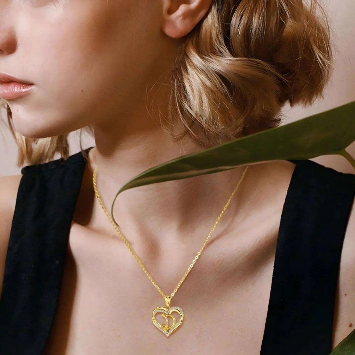 Crystal Heart Love Knot Necklace