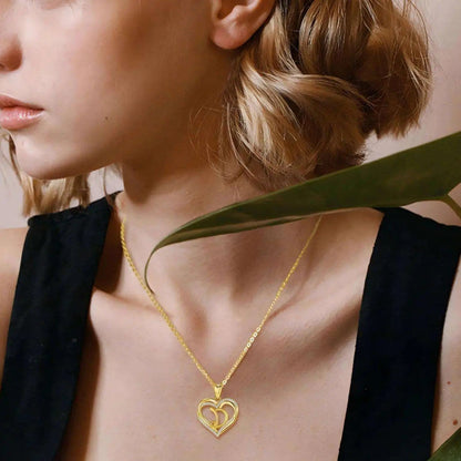 Crystal Heart Love Knot Necklace