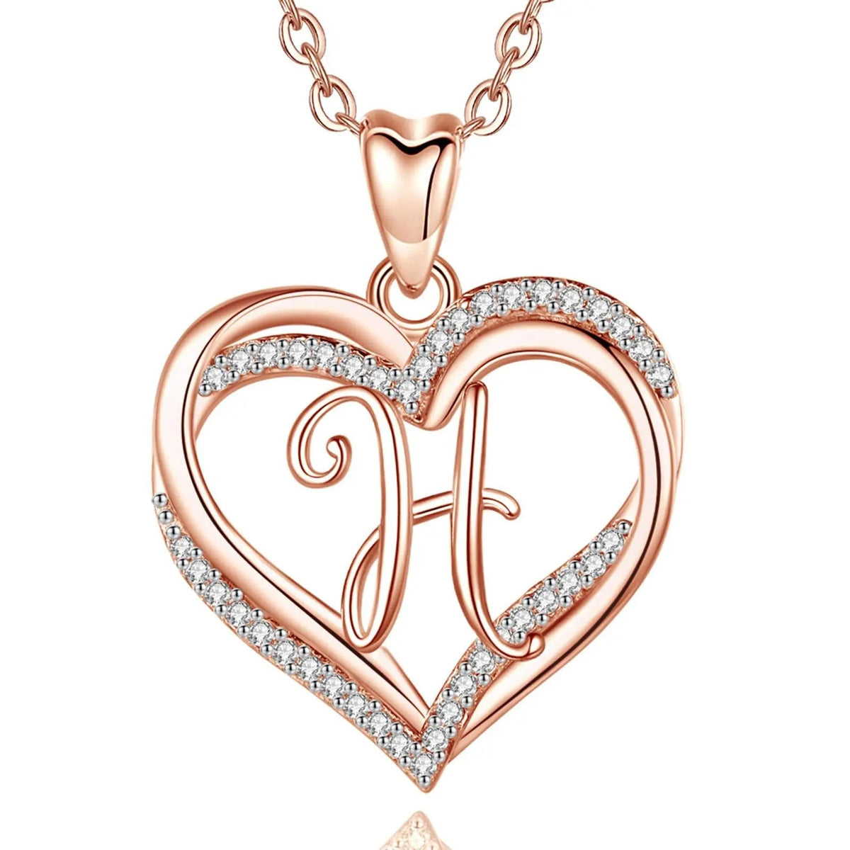 Crystal Heart Love Knot Necklace