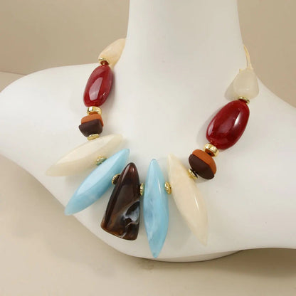 Geometric Resin Statement Necklace