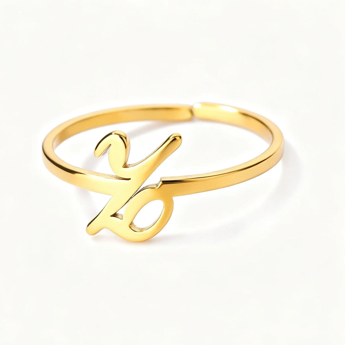 Initial Script Cuff Ring