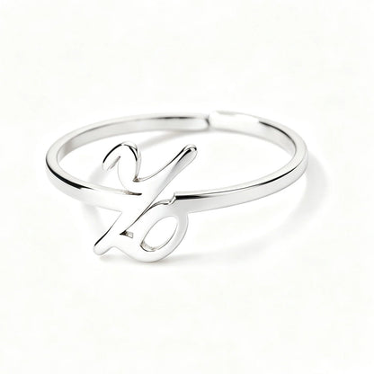 Initial Script Cuff Ring