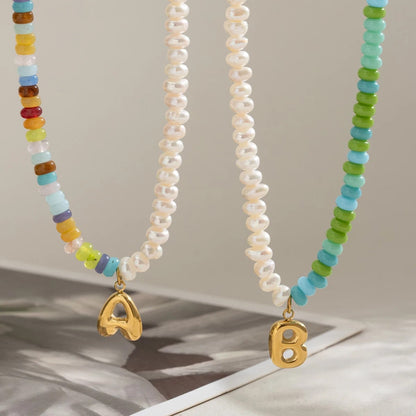 Freshwater Pearl Initial Necklace