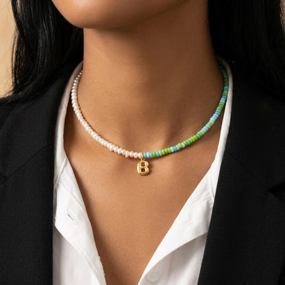 Freshwater Pearl Initial Necklace