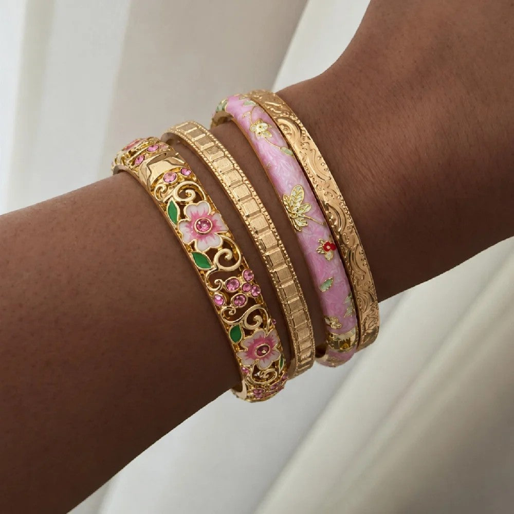 Floral Filigree Bangle Set