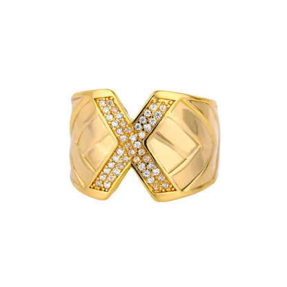 Crystal Initial Band Ring