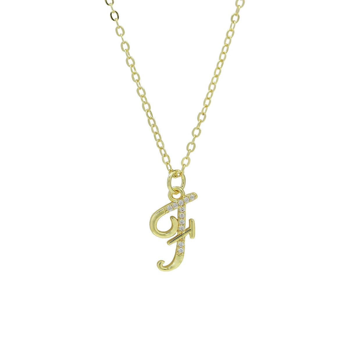 Zircon Script Initial Layered Necklace