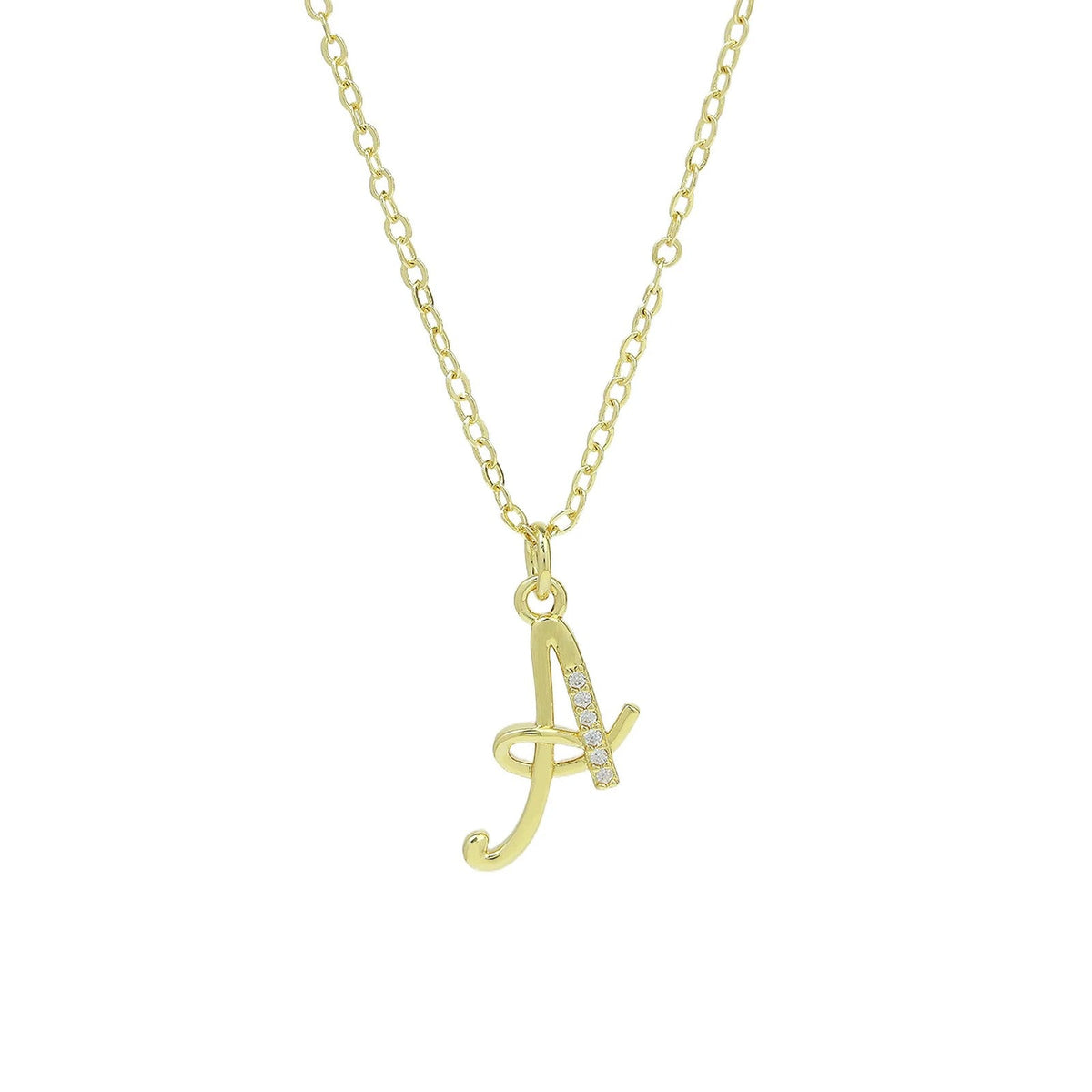 Zircon Script Initial Layered Necklace