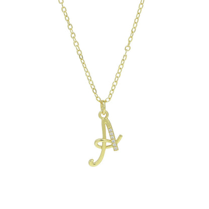 Zircon Script Initial Layered Necklace