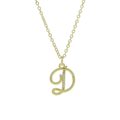 Zircon Script Initial Layered Necklace
