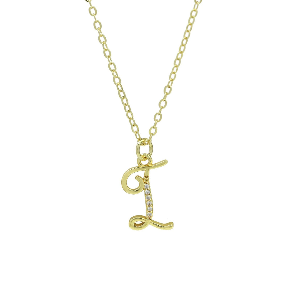 Zircon Script Initial Layered Necklace