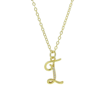 Zircon Script Initial Layered Necklace