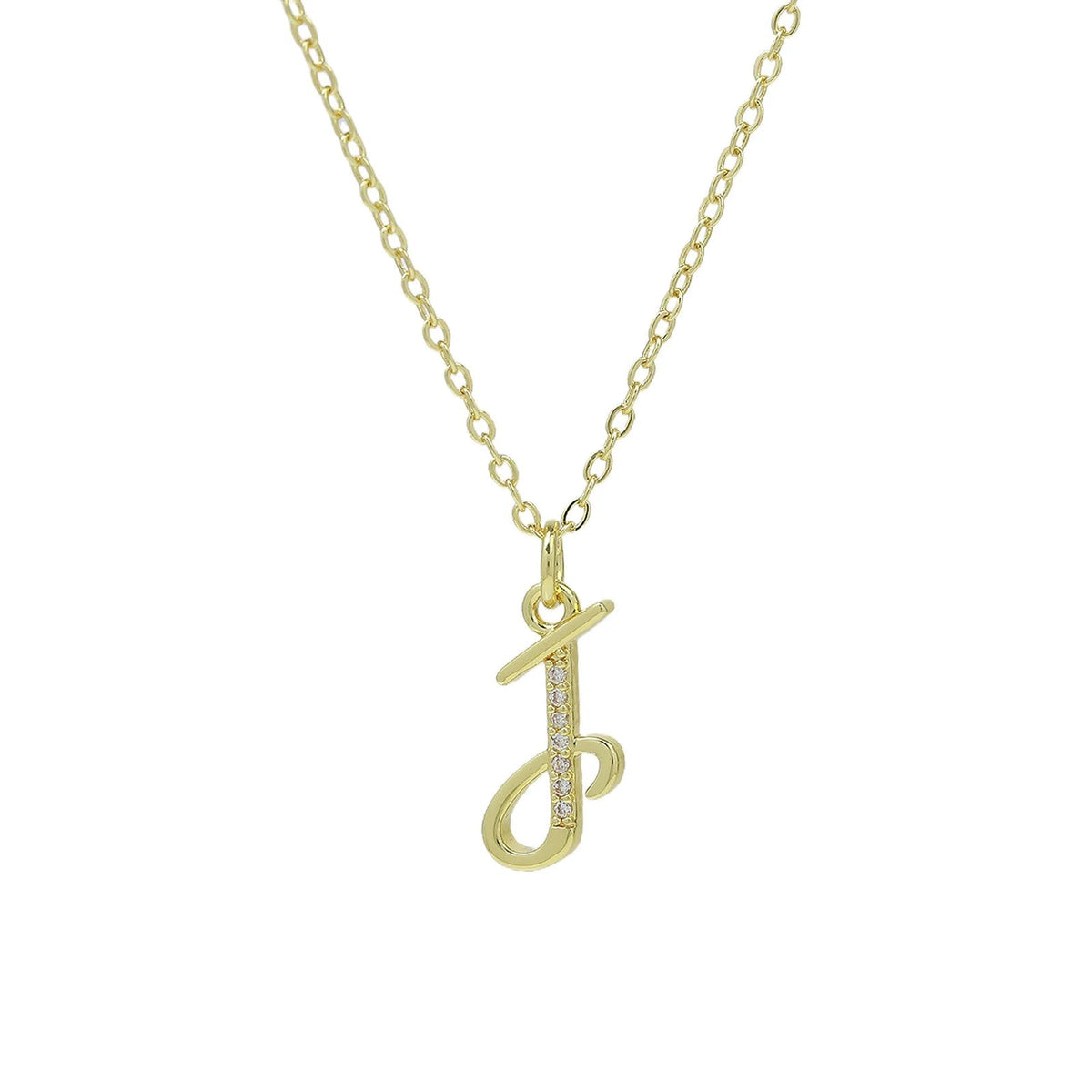 Zircon Script Initial Layered Necklace