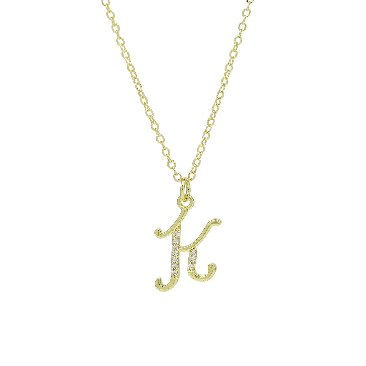 Zircon Script Initial Layered Necklace