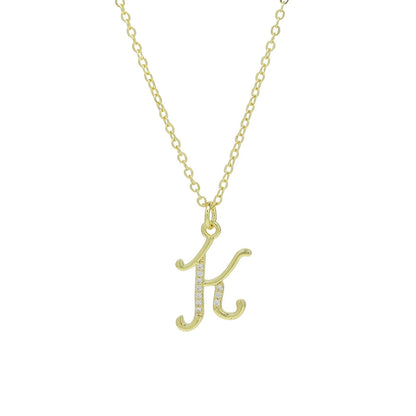 Zircon Script Initial Layered Necklace