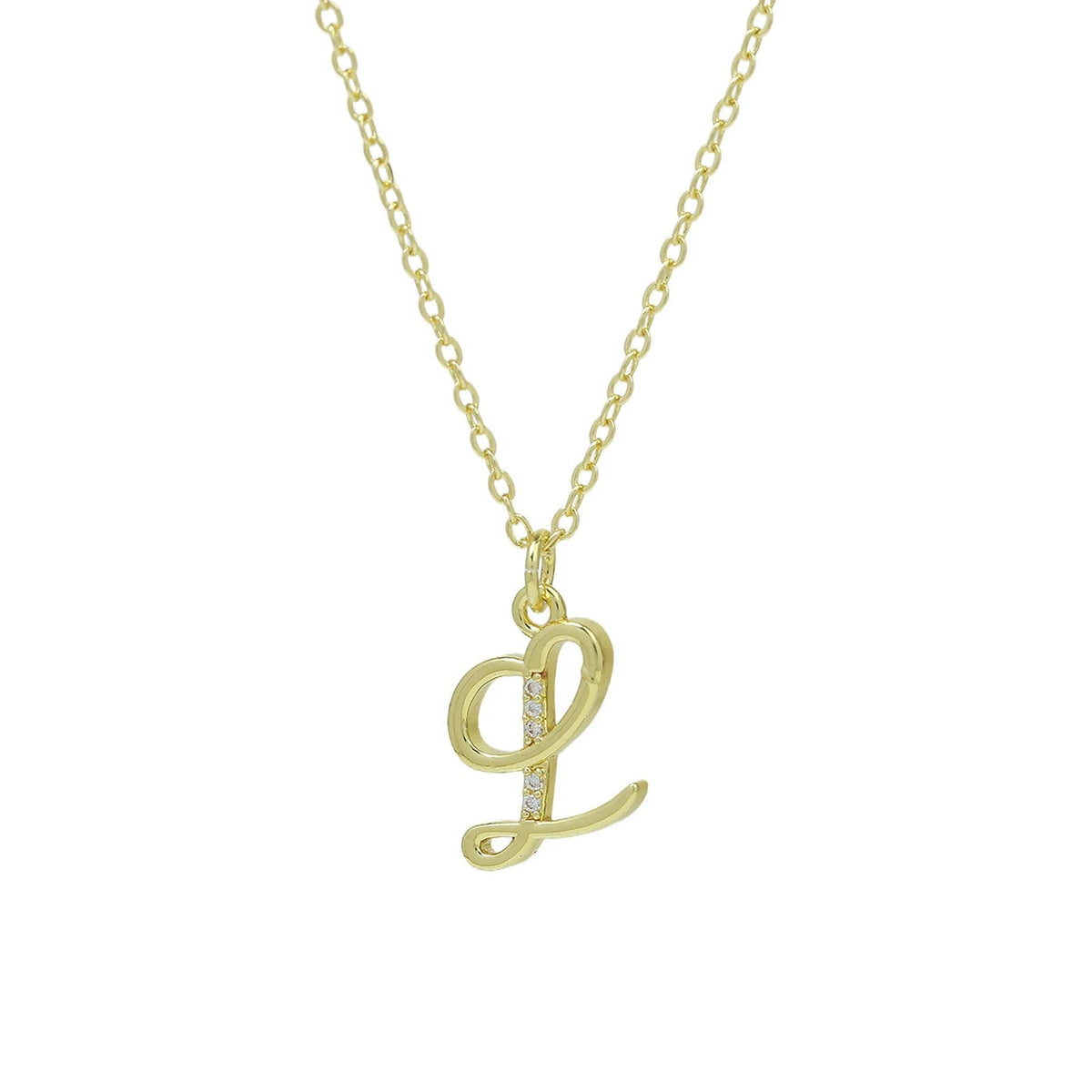 Zircon Script Initial Layered Necklace