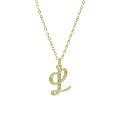 Zircon Script Initial Layered Necklace