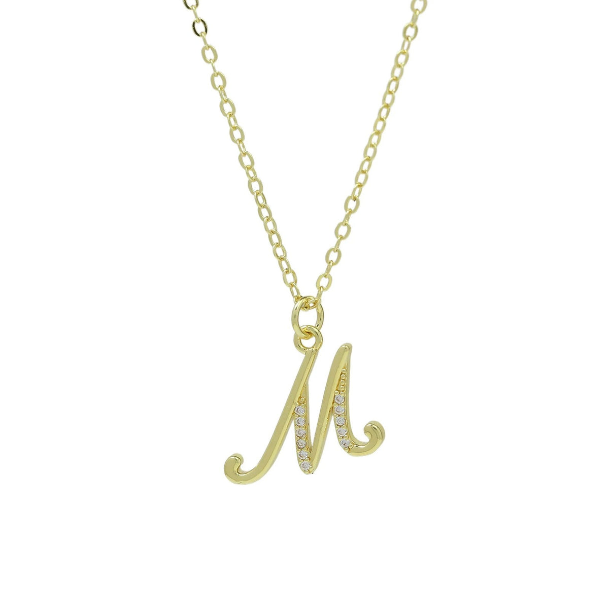 Zircon Script Initial Layered Necklace