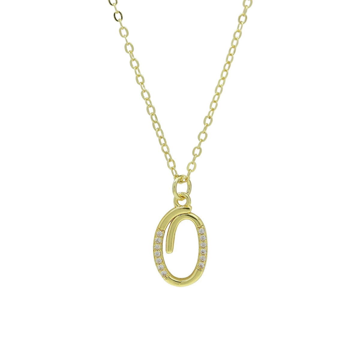 Zircon Script Initial Layered Necklace