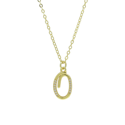 Zircon Script Initial Layered Necklace
