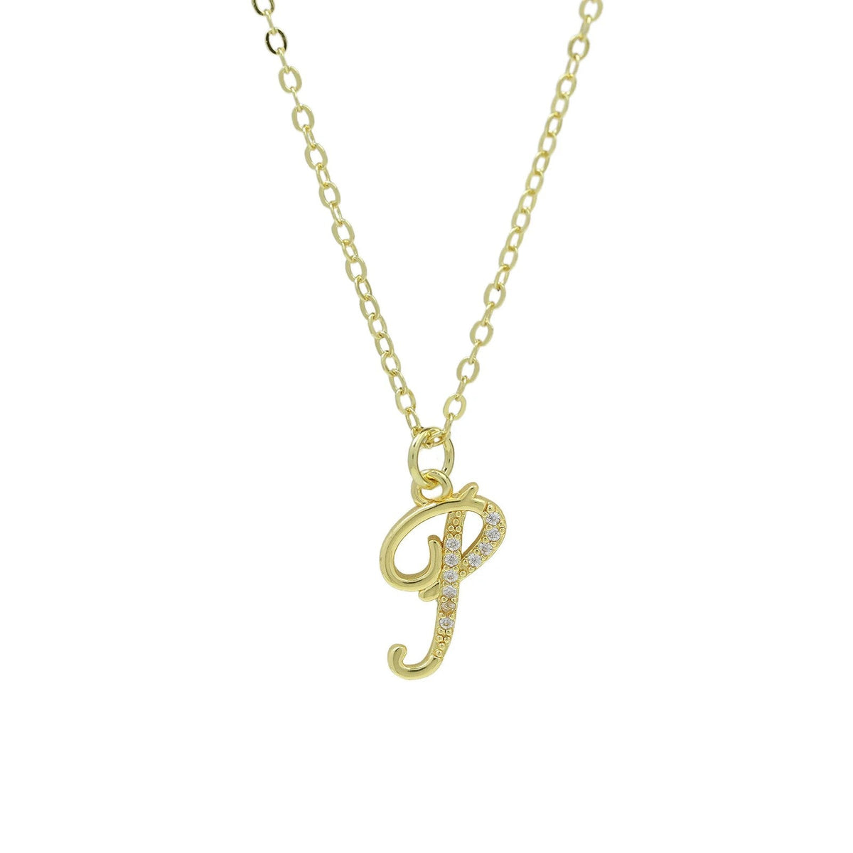 Zircon Script Initial Layered Necklace