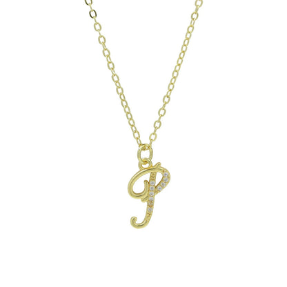 Zircon Script Initial Layered Necklace
