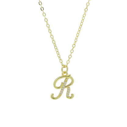 Zircon Script Initial Layered Necklace
