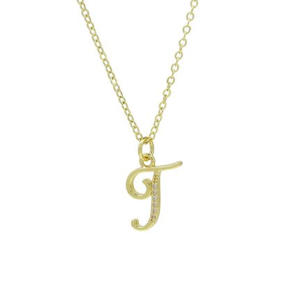 Zircon Script Initial Layered Necklace
