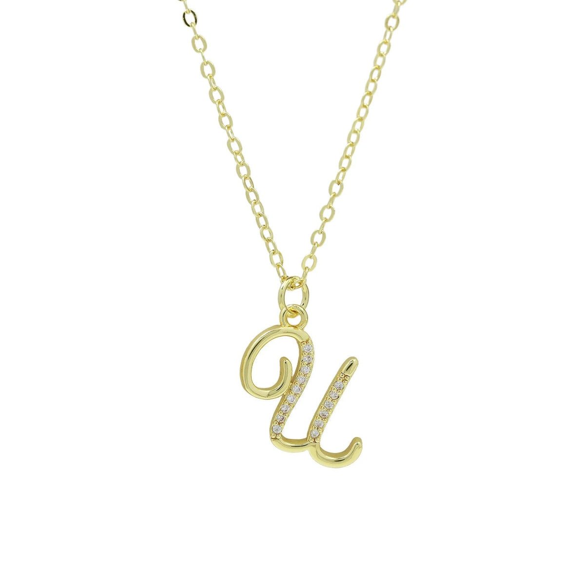 Zircon Script Initial Layered Necklace