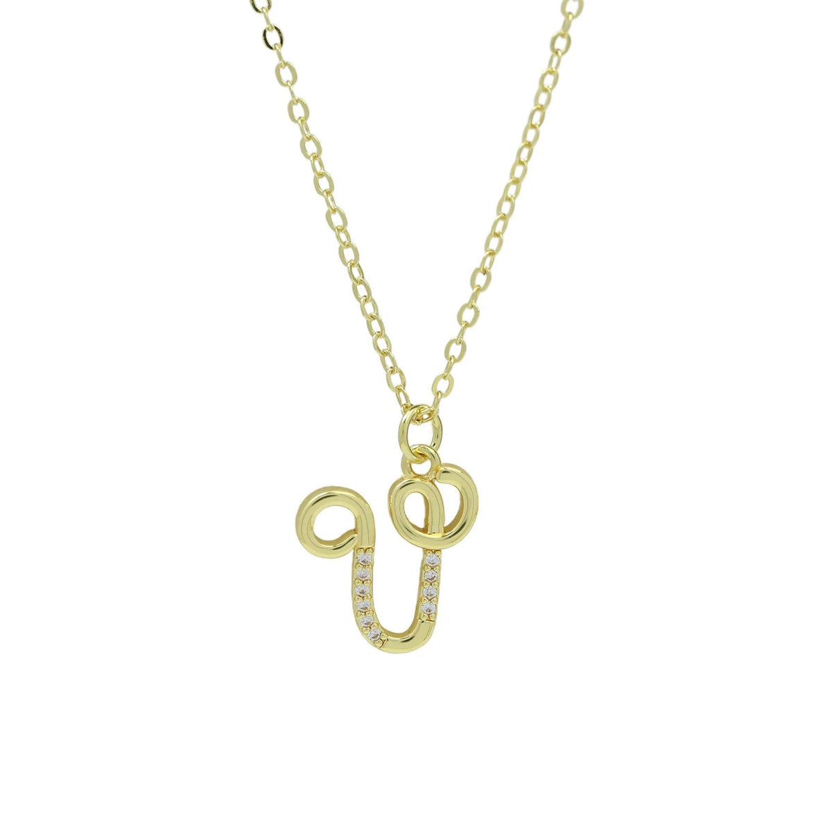 Zircon Script Initial Layered Necklace