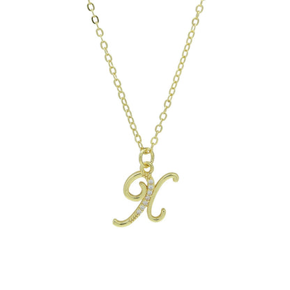 Zircon Script Initial Layered Necklace