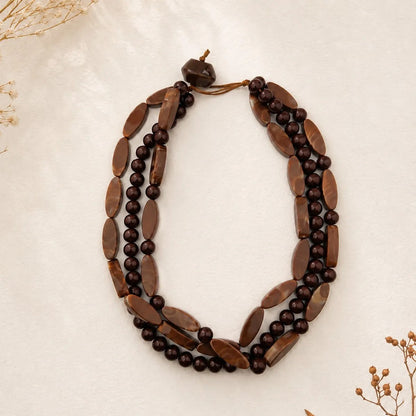 Amber Beaded Layered Necklace