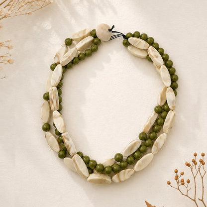 Amber Beaded Layered Necklace