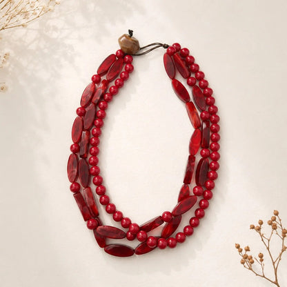 Amber Beaded Layered Necklace