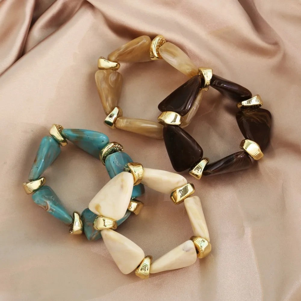 Teal Irregular Stone Bracelet