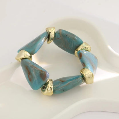 Teal Irregular Stone Bracelet