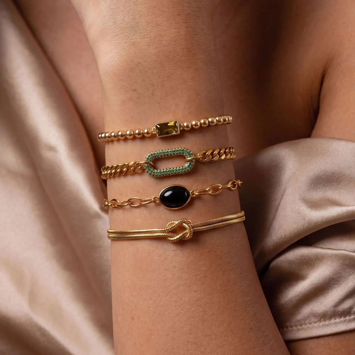Mixed Texture Stackable Bracelet Set