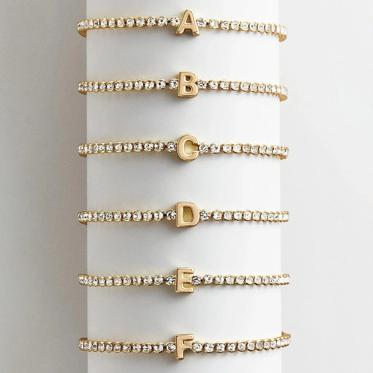 Crystal Initial Strand Bracelet