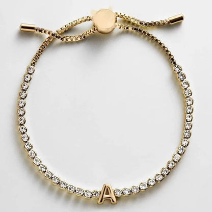 Crystal Initial Strand Bracelet