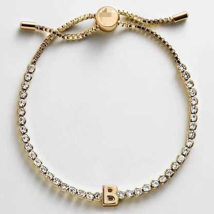 Crystal Initial Strand Bracelet