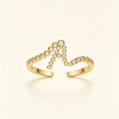 Crystal Initial Pinky Ring