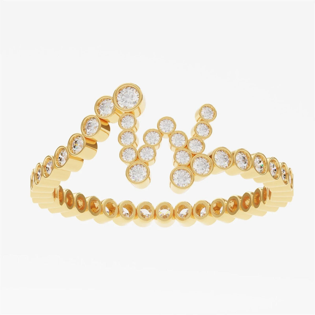 Crystal Initial Pinky Ring