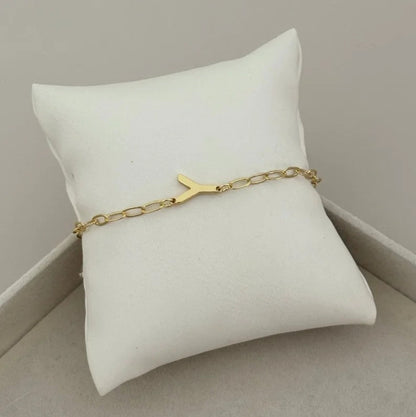 Initial Paperclip Link Bracelet