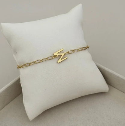 Initial Paperclip Link Bracelet